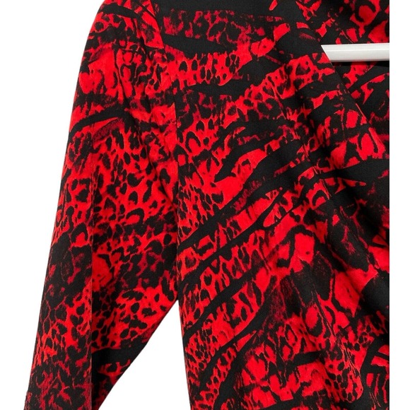 Connected Apparel Women's Ruffled Waist Size 6 Red And Black - Picture 3 of 8